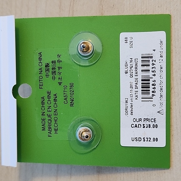 Kate Spade Blush Rose Gold Pearl Earrings - Picture 3 of 6